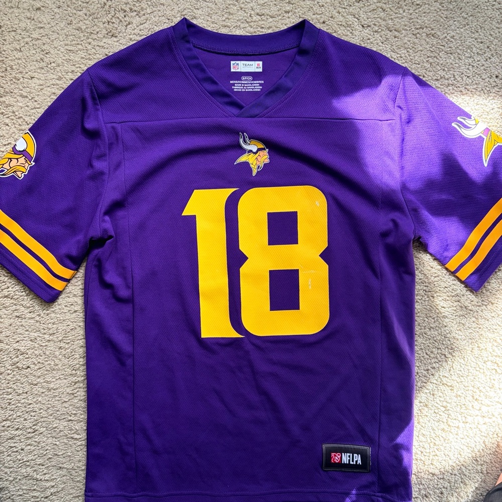 Minnesota Viking, #18 Jefferson, SMALL, NFLPA Jersey
